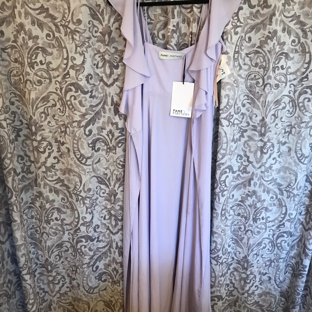 NWT Lavender Fame and Partners Long Wrap Dress, Size 6, wedding guest, prom - Picture 3 of 10